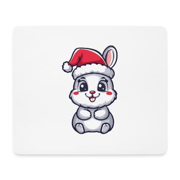 Lapin de Noël - Tapis de souris (format paysage) - blanc - Devant