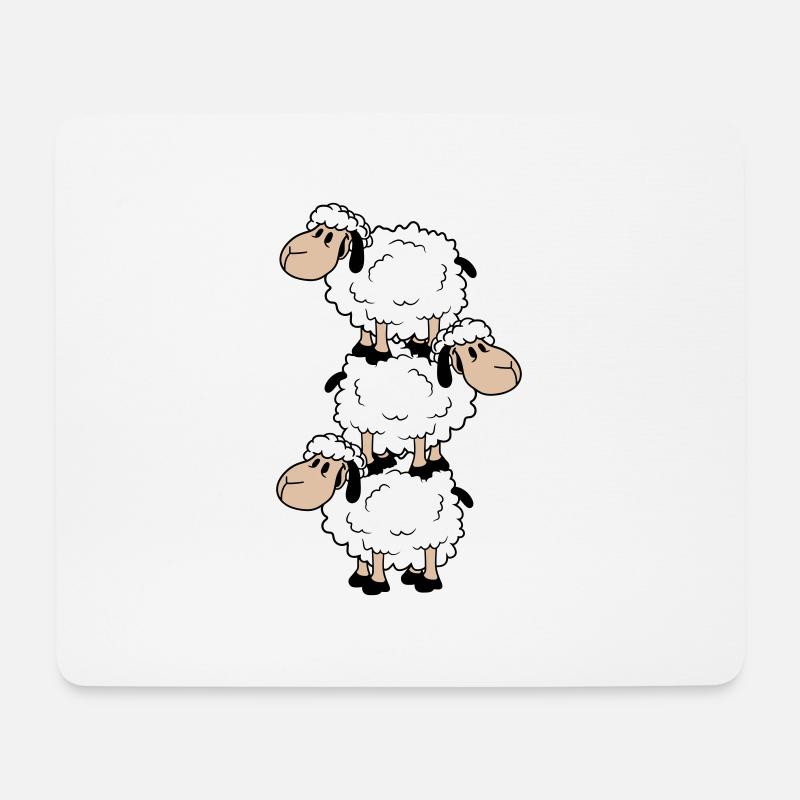 3 Schafe Turm Zirkus Akrobatik Drei Artisten Spaß - Mousepad (Querformat) - Weiß