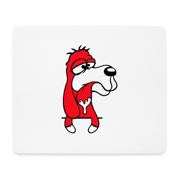 Dog Behind Wall Fence Drooling Spit Tongue Funny - Mouse Pad (horizontal) - white - Front