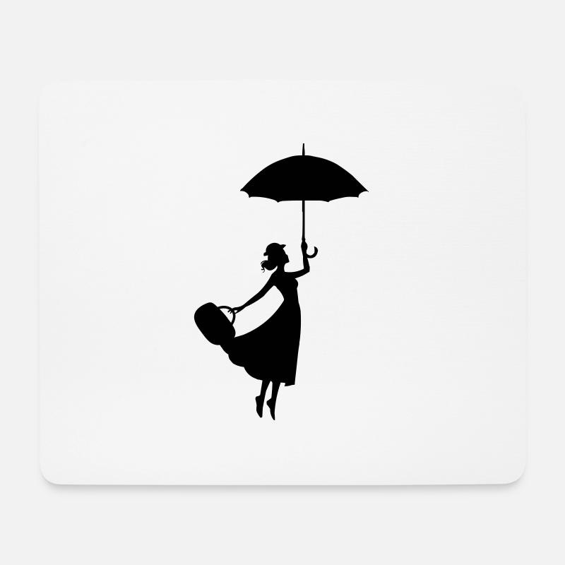 frau regenschirm - Mousepad (Querformat) - Weiß