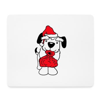 Hund Weihnachtsmann Weihnachten Geschenke Sack Hut - Mousepad (Querformat) - Weiß - Vorne