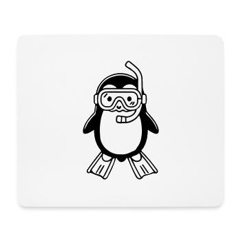 Niedlicher Schnorchelpinguin - Digitale Kunst Illustration - Mousepad (Querformat) - Weiß - Vorne