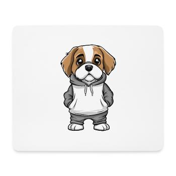 Chien Saint-Bernard Drôle - Tapis de souris (format paysage) - blanc - Devant