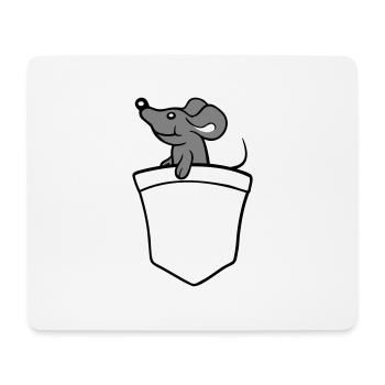 Maus Hemdtasche Tasche unterwegs auf Reisen Süß - Mousepad (Querformat) - Weiß - Vorne