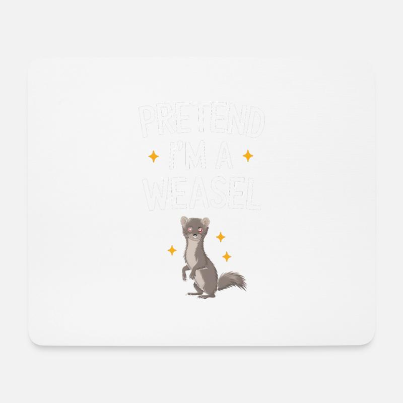 Wiesel - Mousepad (Querformat) - Weiß