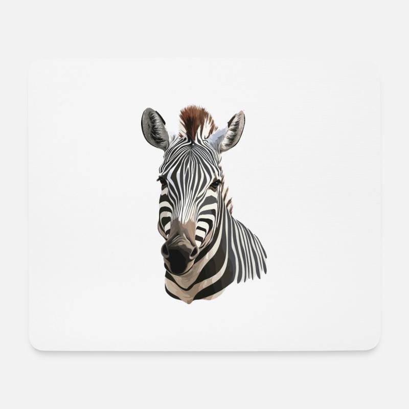 Zebra - Mousepad (Querformat) - Weiß
