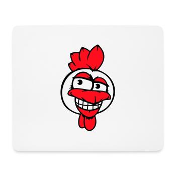 poulet oiseau coq poussin coq sourire drôle amusant - Tapis de souris (format paysage) - blanc - Devant