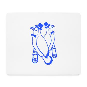 Sir Birds Team Hat Monocle Lunettes 2 Rich Friends - Tapis de souris (format paysage) - blanc - Devant