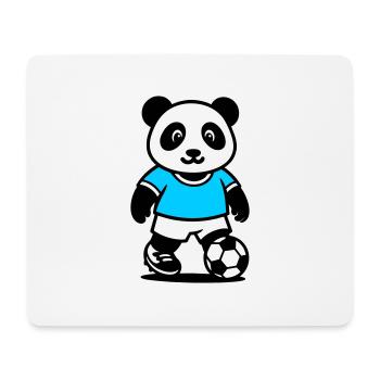 Panda footballeur mignon et stylé Kawaii Foot - Tapis de souris (format paysage) - blanc - Devant