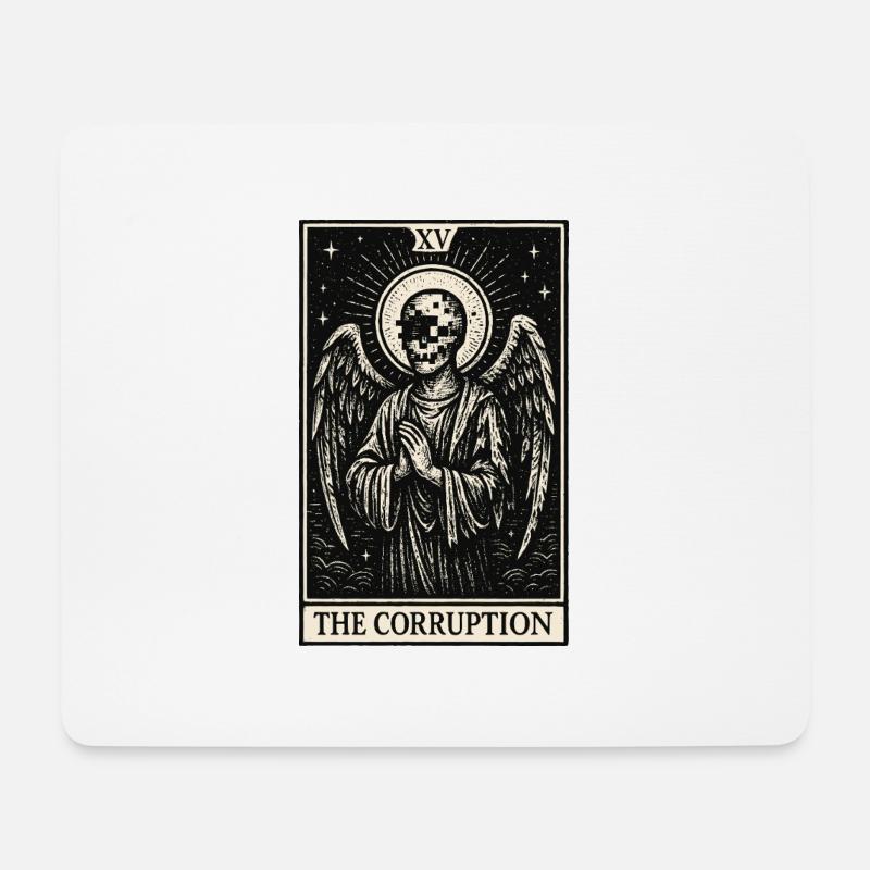 Tarot Datahoarding: The Corruption Angel - Mouse Pad (horizontal) - white