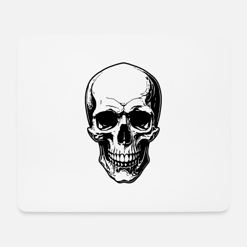 Totenkopf - Mousepad (Querformat) - Weiß