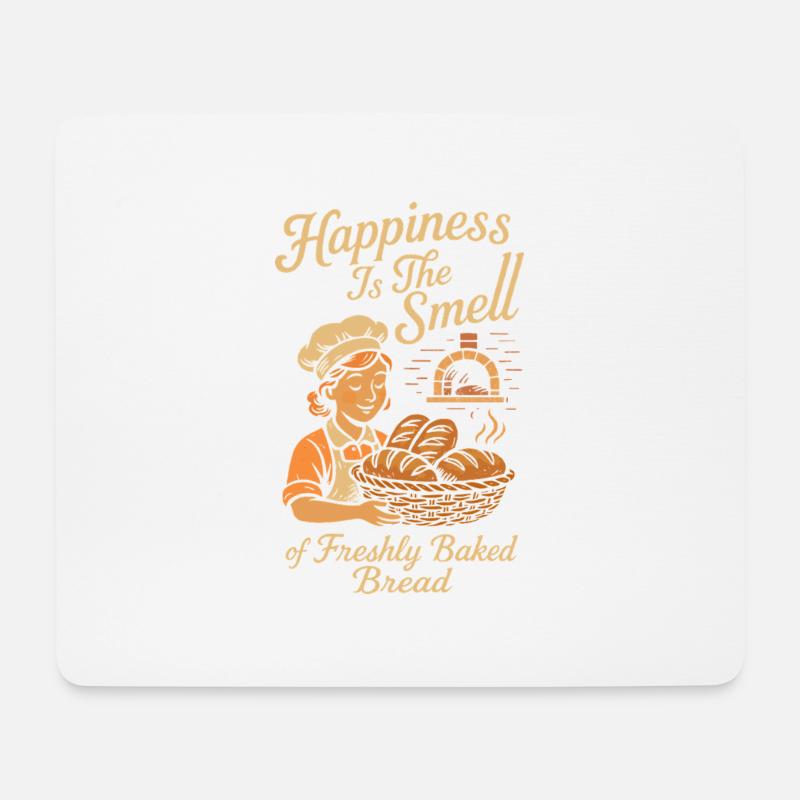Glück ist der Geruch von frisch gebackenem Brot - Mousepad (Querformat) - Weiß