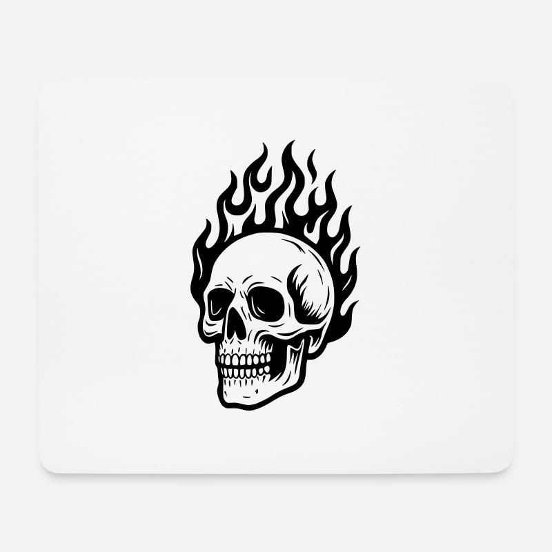 Skull ... on fire! - Mouse Pad (horizontal) - white