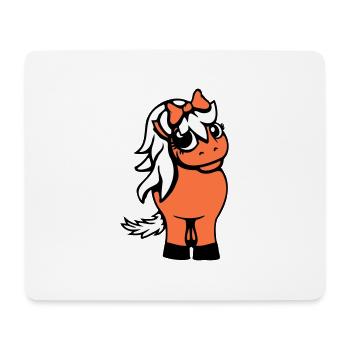 Horse Girl Female Cute Pretty Bow Woman - Mouse Pad (horizontal) - white - Front