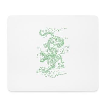 Grüner chinesischer Drachen - Mousepad (Querformat) - Weiß - Vorne