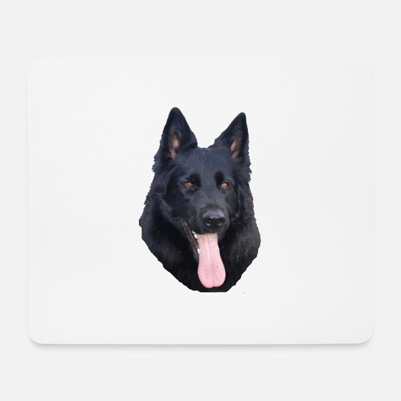 Black Beauty Portrait - Mousepad (Querformat) - Weiß