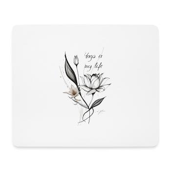 Yoga de la fleur de lotus - Tapis de souris (format paysage) - blanc - Devant