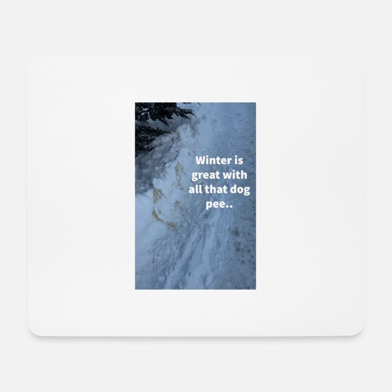 Hundeurin im Winterwunderland - Mousepad (Querformat) - Weiß