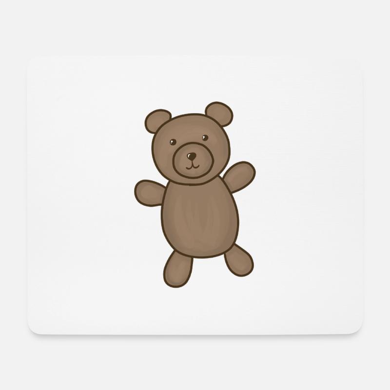 Cuddly Bear Brown Illustration - Tapis de souris (format paysage) - blanc
