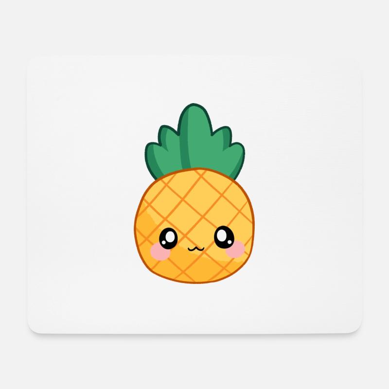 Süße Kawaii Ananas - Mousepad (Querformat) - Weiß