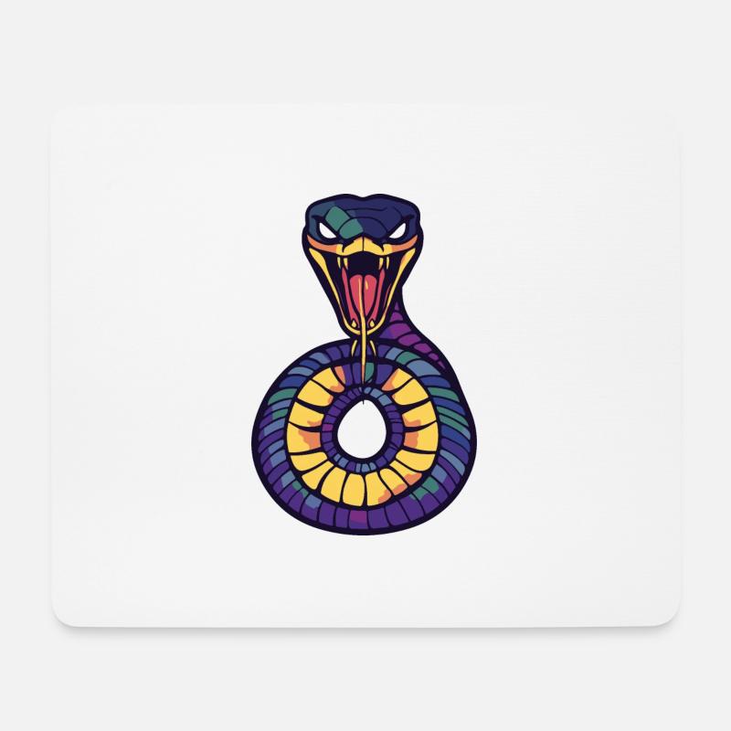 Schlange Kobra Halloween Comic - Mousepad (Querformat) - Weiß