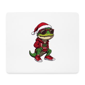 Noël Lizard Gecko Noël - Tapis de souris (format paysage) - blanc - Devant