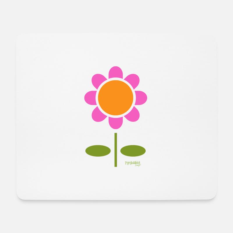 Retro Blume - Mousepad (Querformat) - Weiß