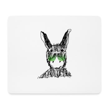 Âne, Dessin, Lunettes de soleil,Rétro, Vintage - Tapis de souris (format paysage) - blanc - Devant