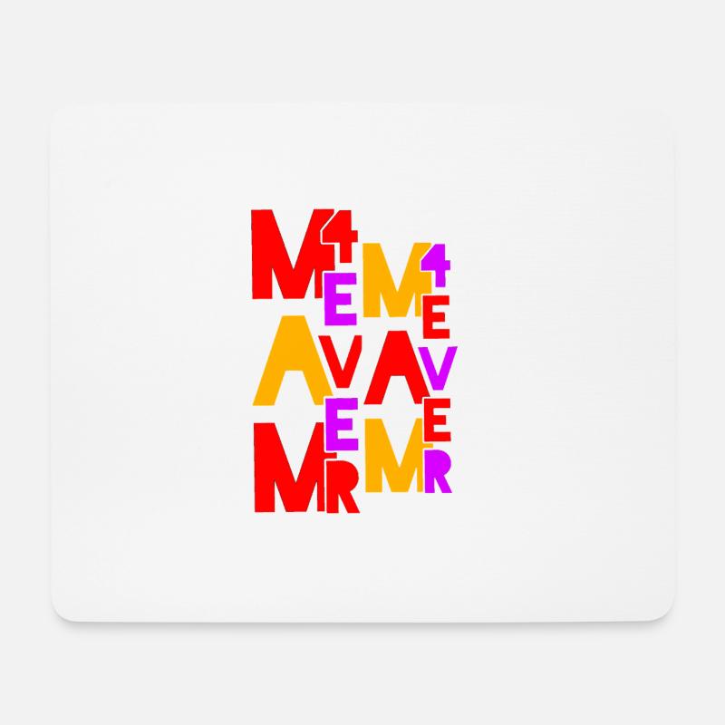 Colorful MEME Typography Collage - Mouse Pad (horizontal) - white