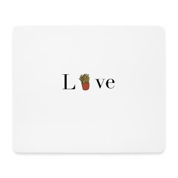 L'amour des frites - Foodie - Tapis de souris (format paysage) - blanc - Devant
