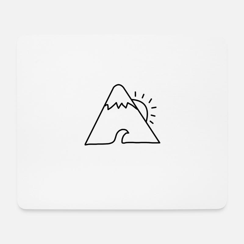 Berg Welle Sonne - Mousepad (Querformat) - Weiß