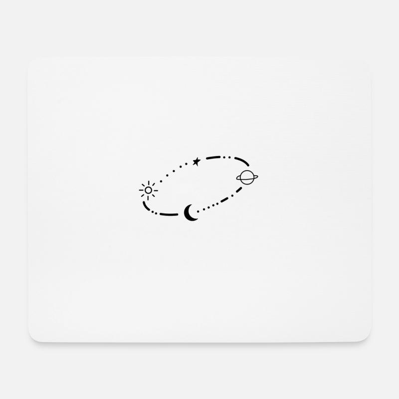 Sonne, Mond und Sterne - Mousepad (Querformat) - Weiß