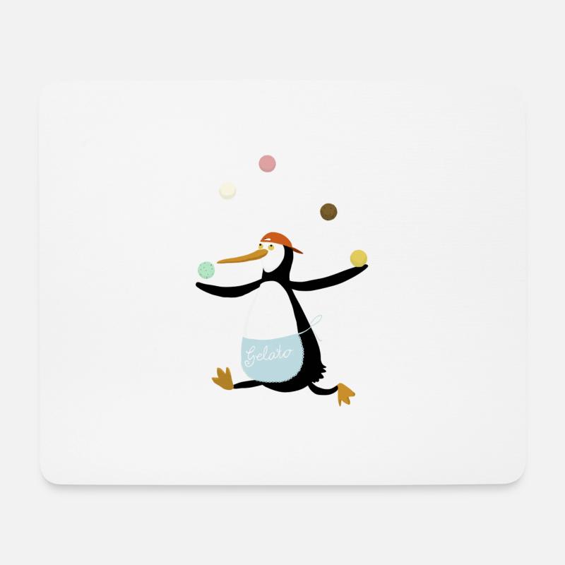 Pinguin jongliert Eis - Mousepad (Querformat) - Weiß