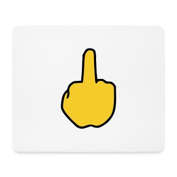 Emoji Mittelfinger Skizze Farbe - Mousepad (Querformat) - Weiß - Vorne