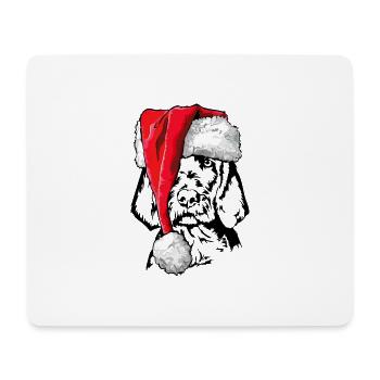 Santa Wirehaired Vizsla Christmas Dogs Wilsigns - Mouse Pad (horizontal) - white - Front
