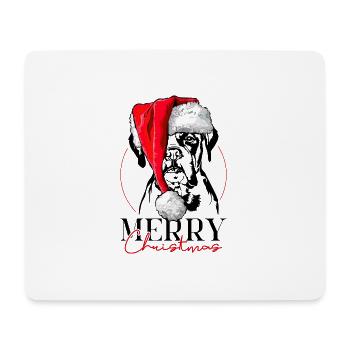 Père Noël Boxer Joyeux Noël Chiens Chien Wilsigns - Tapis de souris (format paysage) - blanc - Devant