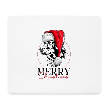 Père Noël Golden Retriever Joyeux Noël Wilsigns - Tapis de souris (format paysage) - blanc - Devant