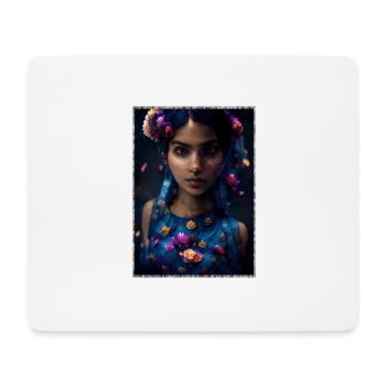 Wunderschönes farbenfrohes Blumenmädchen - Mousepad (Querformat) - Weiß - Vorne