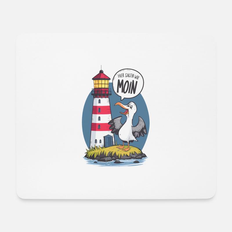 Wir sagen hier Moin - Mousepad (Querformat) - Weiß