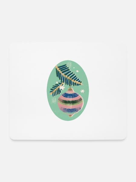 Pastell Ornament mit Tannenzweig - Mousepad (Querformat) - Weiß