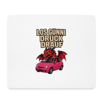 Drache Günni im pinken Flitzer - Mousepad (Querformat) - Weiß - Vorne