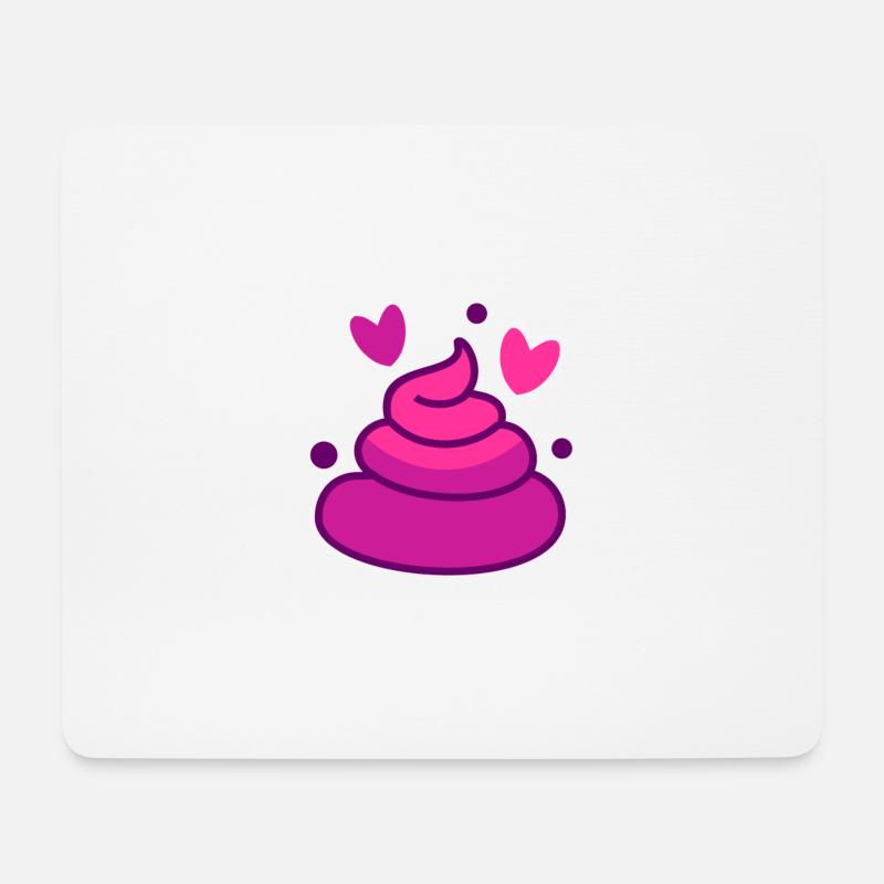 POOP LIEBE - Mousepad (Querformat) - Weiß