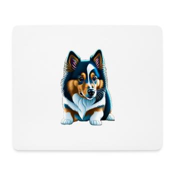 Lying Shetland Sheepdog Corgi Puppy - Mouse Pad (horizontal) - white - Front