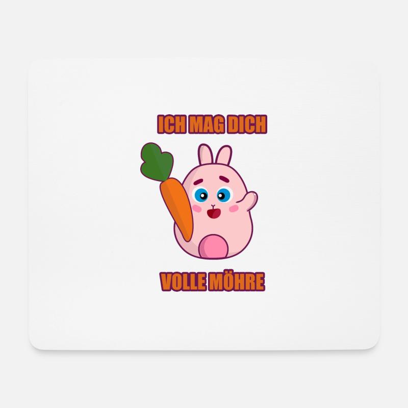 Hase -ICH MAG DICH VOLLE MÖHRE - Mousepad (Querformat) - Weiß
