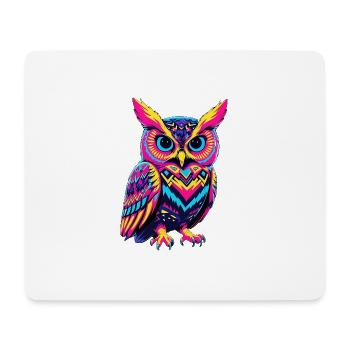 Neonfarben Eulenmotif für trendige Kleidung - Mousepad (Querformat) - Weiß - Vorne