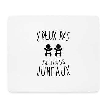 J'peux pas j'attends des jumeaux - Tapis de souris (format paysage) - blanc - Devant