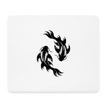 Koi Karpfen Yoga Kreis Style Yin und Yang - Mousepad (Querformat) - Weiß - Vorne