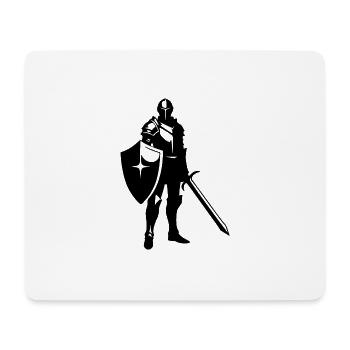 Edeler Ritter mit Schwert und Schild - Mousepad (Querformat) - Weiß - Vorne