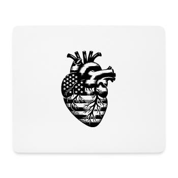 Herzillustration Nationalflagge USA Patriotenherz - Mousepad (Querformat) - Weiß - Vorne