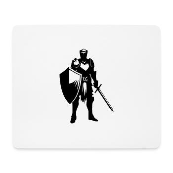 Proud War Knight with Shield and Sword - Mouse Pad (horizontal) - white - Front